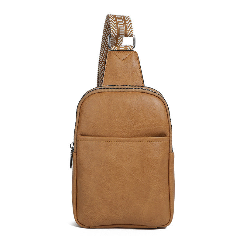 Wholesale PU Travel Bag Wide Shoulder Strap Crossbody Chest Bag